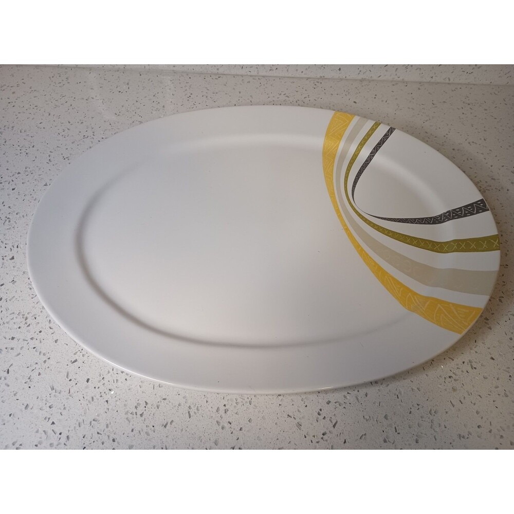 Corelle Linea Oval Serving  Turkey Platter 2007 XLarge 17.5” x 13.5”